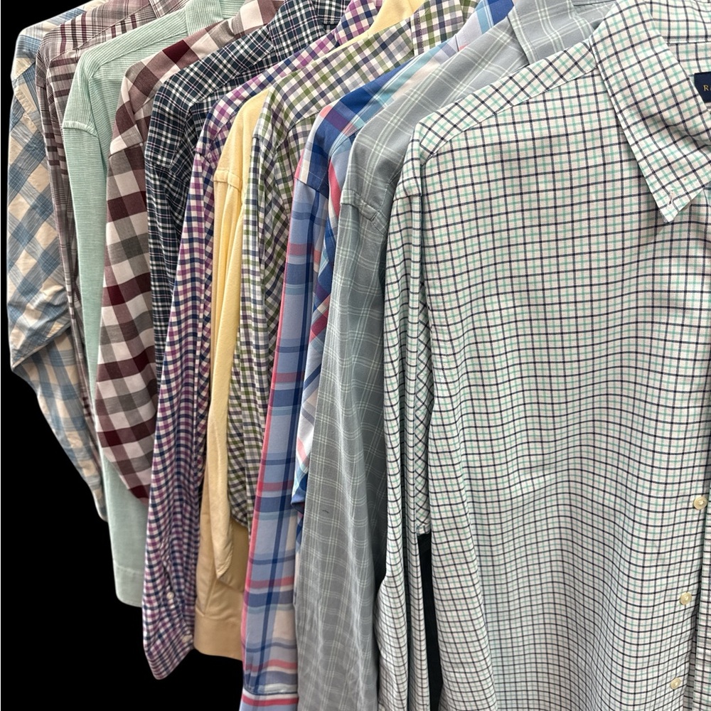 Classic Men's Button-Down Shirts-11 total Multiple name brands
